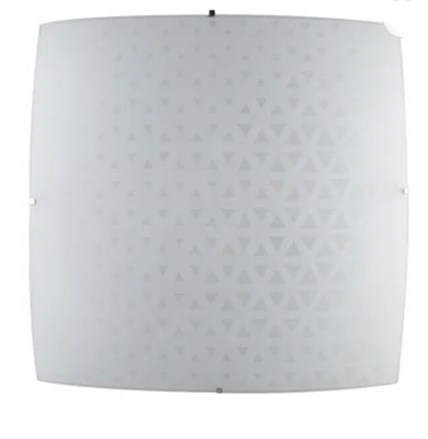 Plafoniera quadrata grande vetro decoro triangoli 4 luci E27 39193 LUCI MODERNE