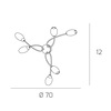 Particolare di Plafoniera moderna 6 luci cromata moderna vetrini  41525