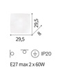 Immagine aggiuntiva di Plafoniera 2 luci quadrata vetro curvo 29,5x29,5cm CELINE PL2 IDEAL LUX
