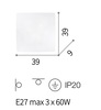 Immagine aggiuntiva di Lampada da soffitto o parete a 3 luci quadrata vetro CELINE PL3 IDEAL LUX
