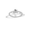 Particolare di Plafoniera moderna 50cm bianca con forme concentriche in metallo laser  44210