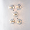 Particolare di Plafoniera applique cromata 5 sfere trasparenti vetro decorato  43683