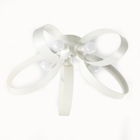 Plafoniera moderna in metallo colore bianco 5 luci fasce ellisse  41428