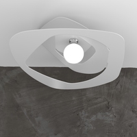 Plafoniera moderna grande stondata metallo bianco 65cm 1157/PL65-BI WARPED TOP LIGHT