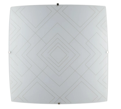 Plafoniera quadrata 50 cm decoro grigio geometrico 4 luci 39200 LUCI MODERNE