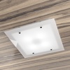 Seconda foto Plafoniera quadrata grande 4 luci E27 49x49 vetro bianco bordo trasparente