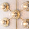 Particolare di Plafoniera applique grande bronzata 7 luci vetro a sfera trasparente decorato  43684