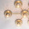 Ulteriore dettaglio di Plafoniera applique grande bronzata 7 luci vetro a sfera trasparente decorato