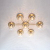 Plafoniera applique grande bronzata 7 luci vetro a sfera trasparente decorato  43684
