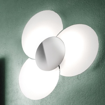Plafoniera grande particolare a 6 lampadine e vetri dettaglio cromo 1114/70-CR CLOVER TOP LIGHT