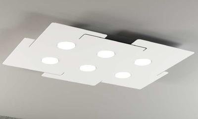 Plafoniera con 6 luci in metallo bianco 1161/6 ECHO TOP LIGHT
