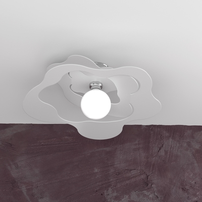 Plafoniera particolare in metallo bianco ondulata 50cm 1158/PL50-BI RIPPLES TOP LIGHT
