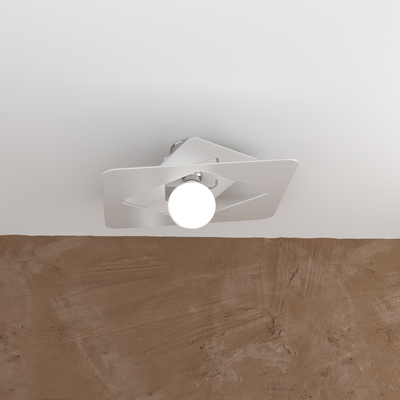 Plafoniera design inclinato metallo bianco quadrata 1159/PL45-BI WACKY TOP LIGHT