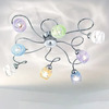 Plafoniera moderna ampia 85cm a 8 luci vetri blu bianco lilla ambra verde CAMILLA PL8 BLUV DUE P