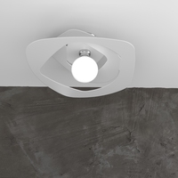 Plafoniera 50cm moderna a soffitto bianca lampadina a vista design 1157/PL50 BI WARPED TOP LIGHT