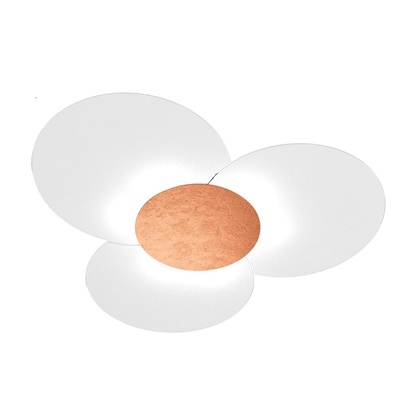 Plafoniera moderna a soffitto design a fiore dettaglio foglia rame 1114/70-FR CLOVER TOP LIGHT