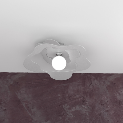 Plafoniera design rotondo bordi ondulati grigia 50cm 1158/PL50-GRI RIPPLES TOP LIGHT