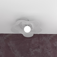 Plafoniera design rotondo bordi ondulati grigia 50cm 1158/PL50-GRI RIPPLES TOP LIGHT
