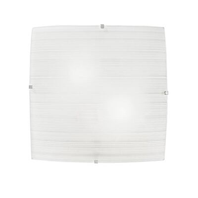 Plafoniera vetro bianco texture riga su riga 2xE27 30cm  42686