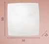 Immagine aggiuntiva di Plafoniera grande 50x50cm 4 luci E27 quadrata vetro riga su riga  42688
