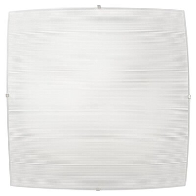 Plafoniera grande 50x50cm 4 luci E27 quadrata vetro riga su riga  42688