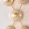 Particolare di Plafoniera 5 sfere trasparenti vetro decorato struttura bronzata  43682