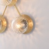 Ulteriore dettaglio di Plafoniera 5 sfere trasparenti vetro decorato struttura bronzata  43682