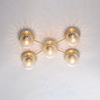 Plafoniera 5 sfere trasparenti vetro decorato struttura bronzata 43682 ARMONIA LUCI E COLORI