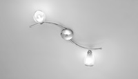 Lampada parete/soffitto sinuosa cromata 2 luci doppio vetro LUCI MODERNE