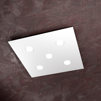 Plafoniera piatta 5 luci a vista GX53 effetto controsoffitto 1127/PL5-BI AREA TOP LIGHT