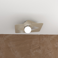 Plafoniera zig-zag tortora media 45cm metallo lampadina a vista 1159/PL45-SA WACKY TOP LIGHT
