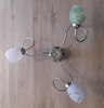 Plafoniera a soffitto 3 luci con vetri colorati verde lilla bianco DUE CAMILLA PL3 BVU DUE P