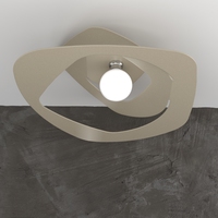 Plafoniera tortora sabbia moderna metallo grande 65cm 1157/PL65-SA WARPED TOP LIGHT