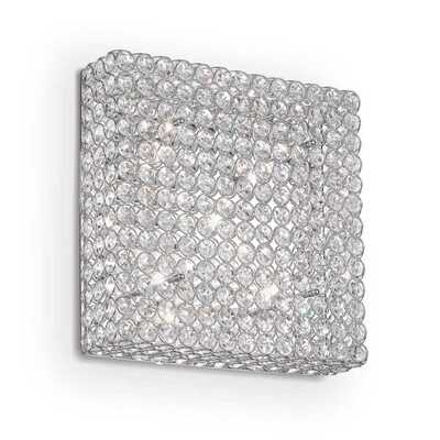 Applique o plafoniera parete o soffitto maglia metallica cristalli incastonati 39x39 ADMIRAL PL6 IDE