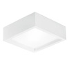 Particolare di Lampada parete soffitto gesso bianca verniciabile quadra 25x25cm