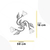 Misure Plafoniera 3 luci decoro foglie vetro calla forma rotonda