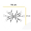 Misure Plafoniera classica 6 luci forma particolare ovale allungata calla e foglie