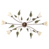 Plafoniera ramificata classica 6 luci ovale allungata calla e foglie CALLA AMBRA PL6 LUCI CLASSICHE