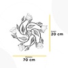 Misure Plafoniera classica 5 luci struttura rami con foglie vetro fiore calla
