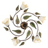 Plafoniera classica 5 luci struttura rami con foglie vetro fiore calla CALLA AMBRA PL5
