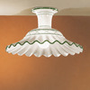 Plafoniera elegante soffitto ceramica decoro verde stile rustico classico  45528
