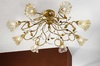 Plafoniera 8 luci 95cm intreccio gocce e foglioline oro francese  45340