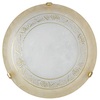 Plafoniera vetro bianco bordo ambra diametro 40cm decoro filo oro 41272 OUTLET LUCI