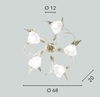 Immagine aggiuntiva di Lampada soffitto disegno floreale vetri campanula 5 luci  45122