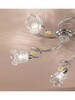 Altro dettaglio Plafoniera 5 luci decoro fiorellini ambra lilla o cristallo