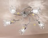 Plafoniera 5 luci decoro fiorellini ambra lilla o cristallo BETTA/PL5/AMB DUE P