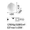 Immagine aggiuntiva di Plafoniera in acrilico sfera da 40cm texture carta CARTA PL1 D40 IDEAL LUX