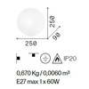 Immagine aggiuntiva di Plafoniera bianca rotonda vetro curvato 25cm SIMPLY PL1 IDEAL LUX