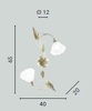 Immagine aggiuntiva di Lampada parete o soffitto 2 luci shabby campanule foglie verdi  45120