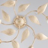 Ulteriore dettaglio di Plafoniera 5 braccetti decoro avorio e oro con foglie  42400